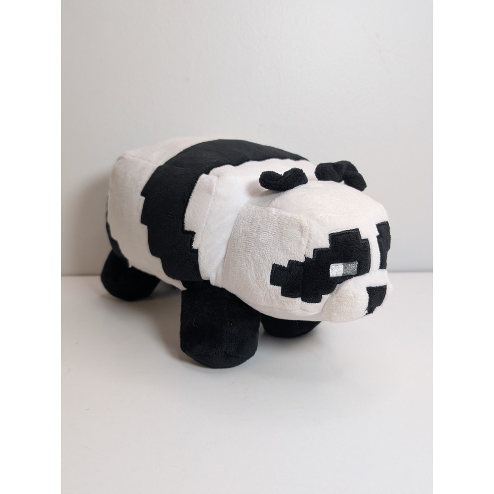 Minecraft Happy Explorer Panda Bear Plush Stuffed 14" Mojang 2020 Black White